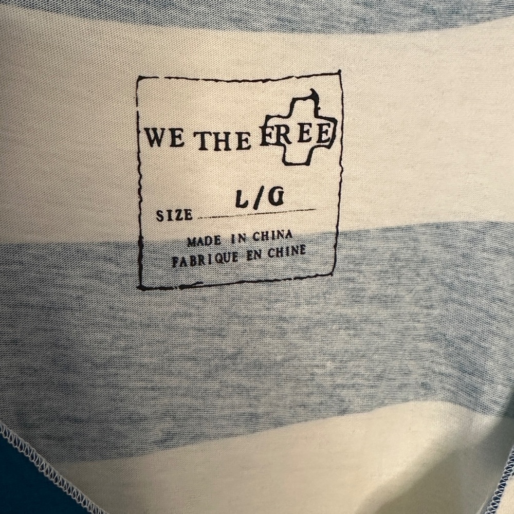 NWT - We The Free - Striped + Lace Teal/White Tank - Picture 11 of 14